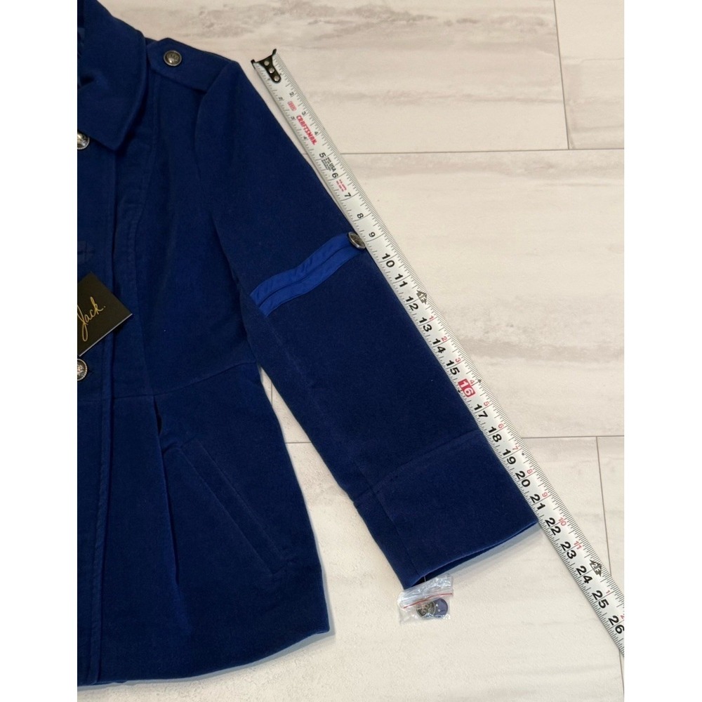 Rare! Jack London Royal Blue Double Breasted Velvet Pea Coat Jacket Size M NWT - Picture 12 of 12